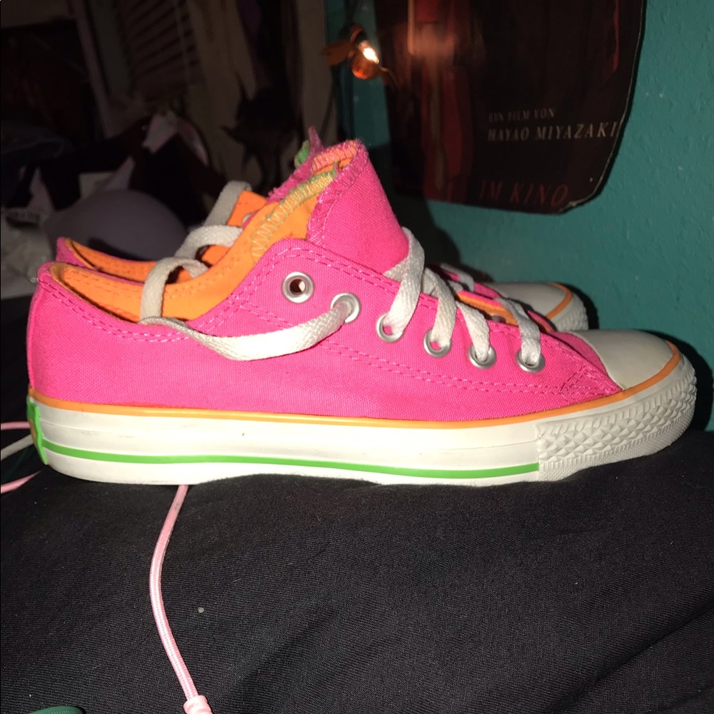 Pink/Orange Converse